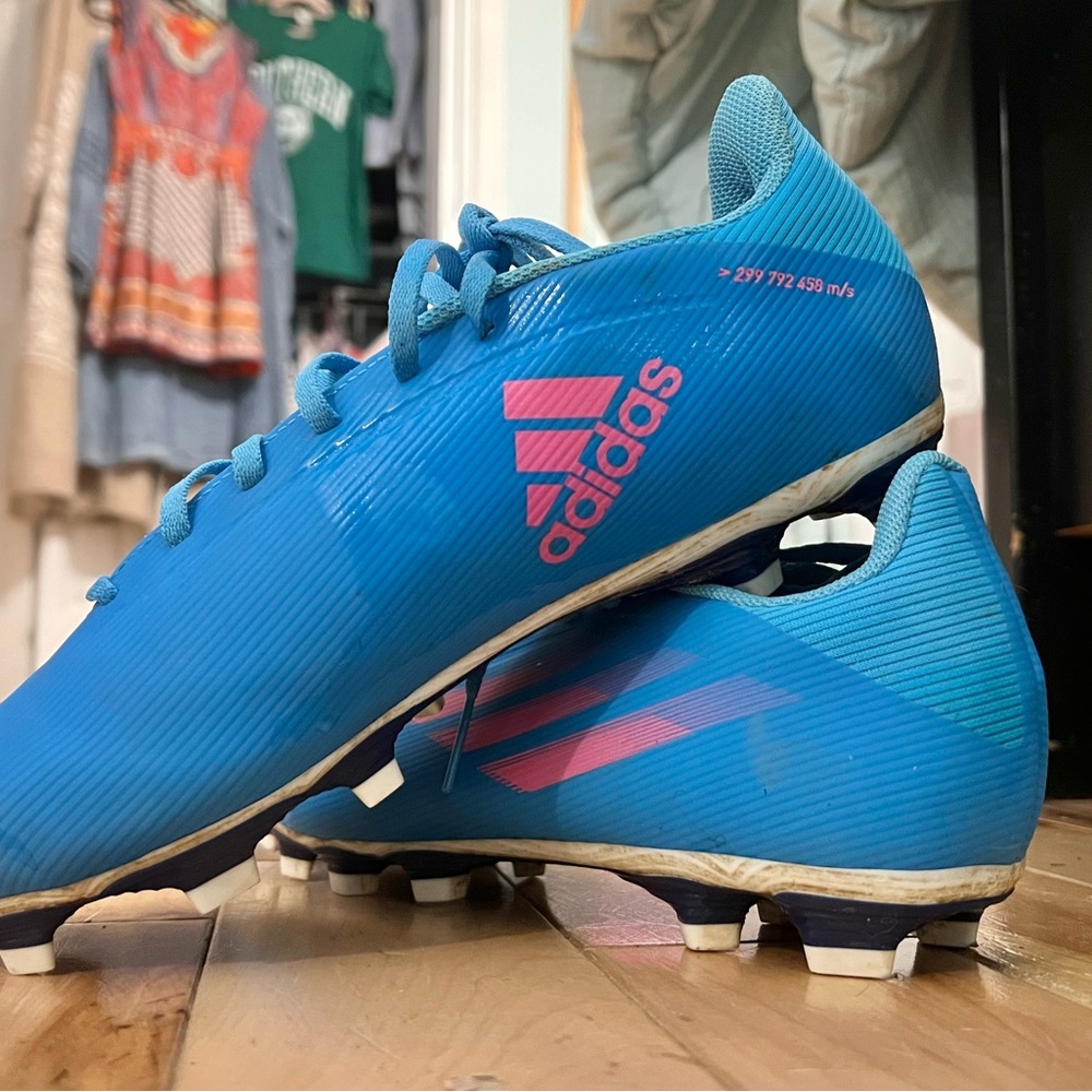 Adidas Light Blue and Pink Sports Shoes